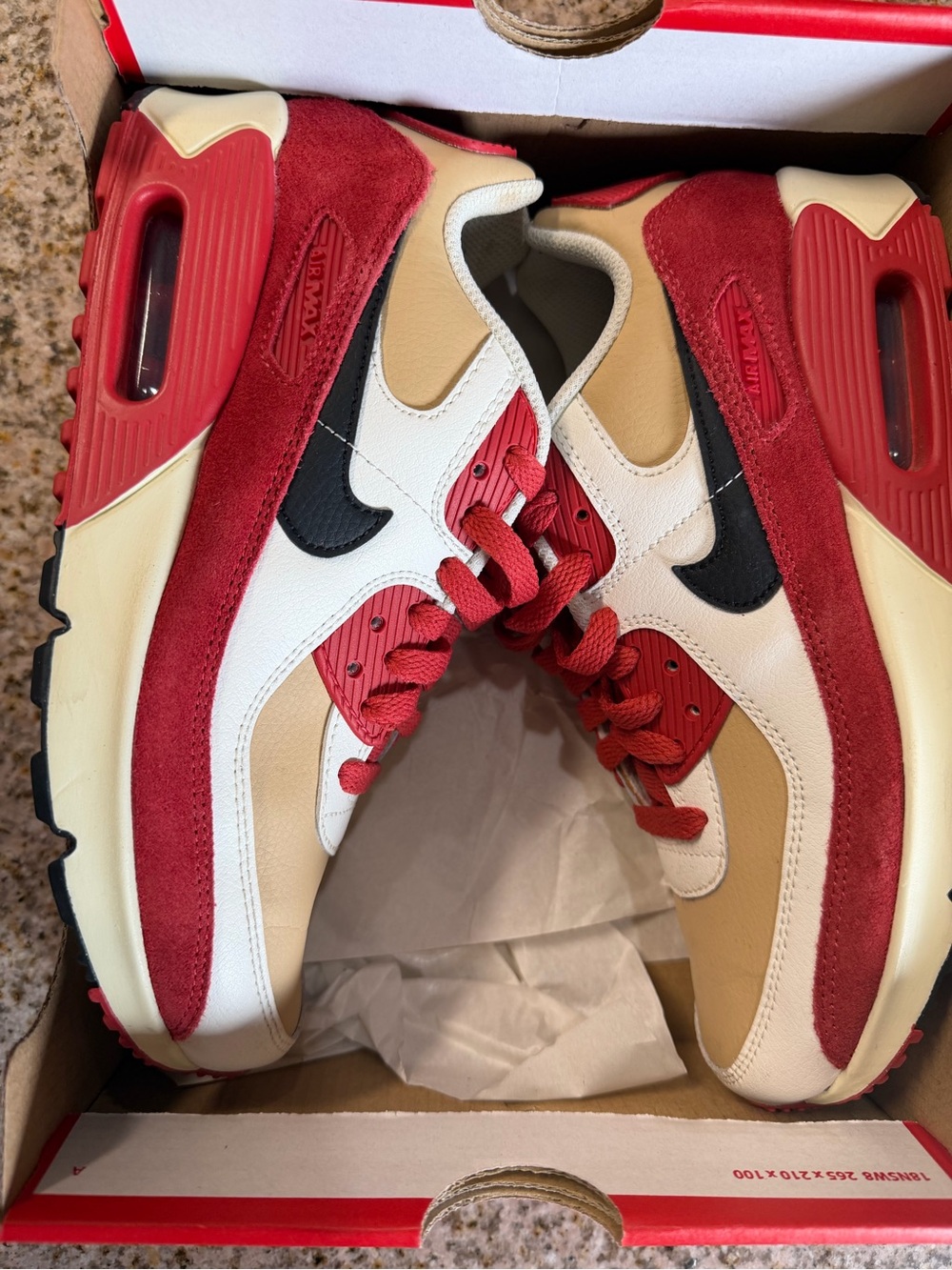 Nike Air Max 90 Red, Black & Cream Retro Sneakers